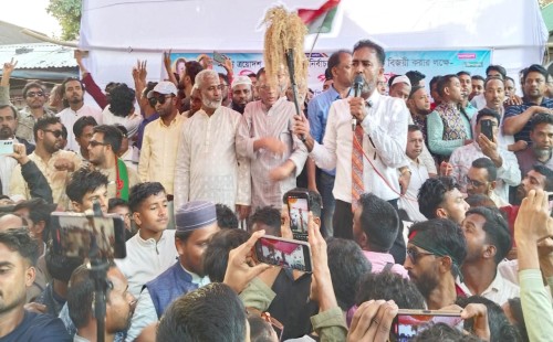 সুনামগঞ্জ-১ আসনে ধানের শীষের প্রার্থী আনিসুল হকের সমর্থনে তাহিরপুরের বাদাঘাট বাজারে মোটর শোভাযাত্রা ও জনসমাবেশ